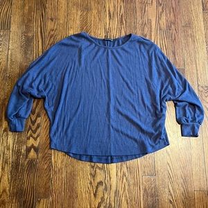 Staccato Ribbed Dolman Sleeve Top - Navy Blue - Medium